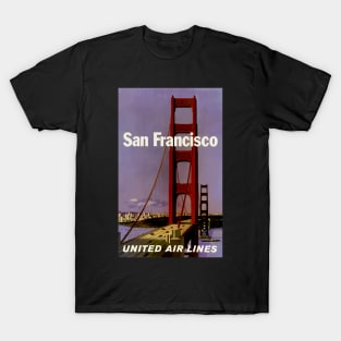 San Francisco - United Air Lines - Vintage Travel T-Shirt